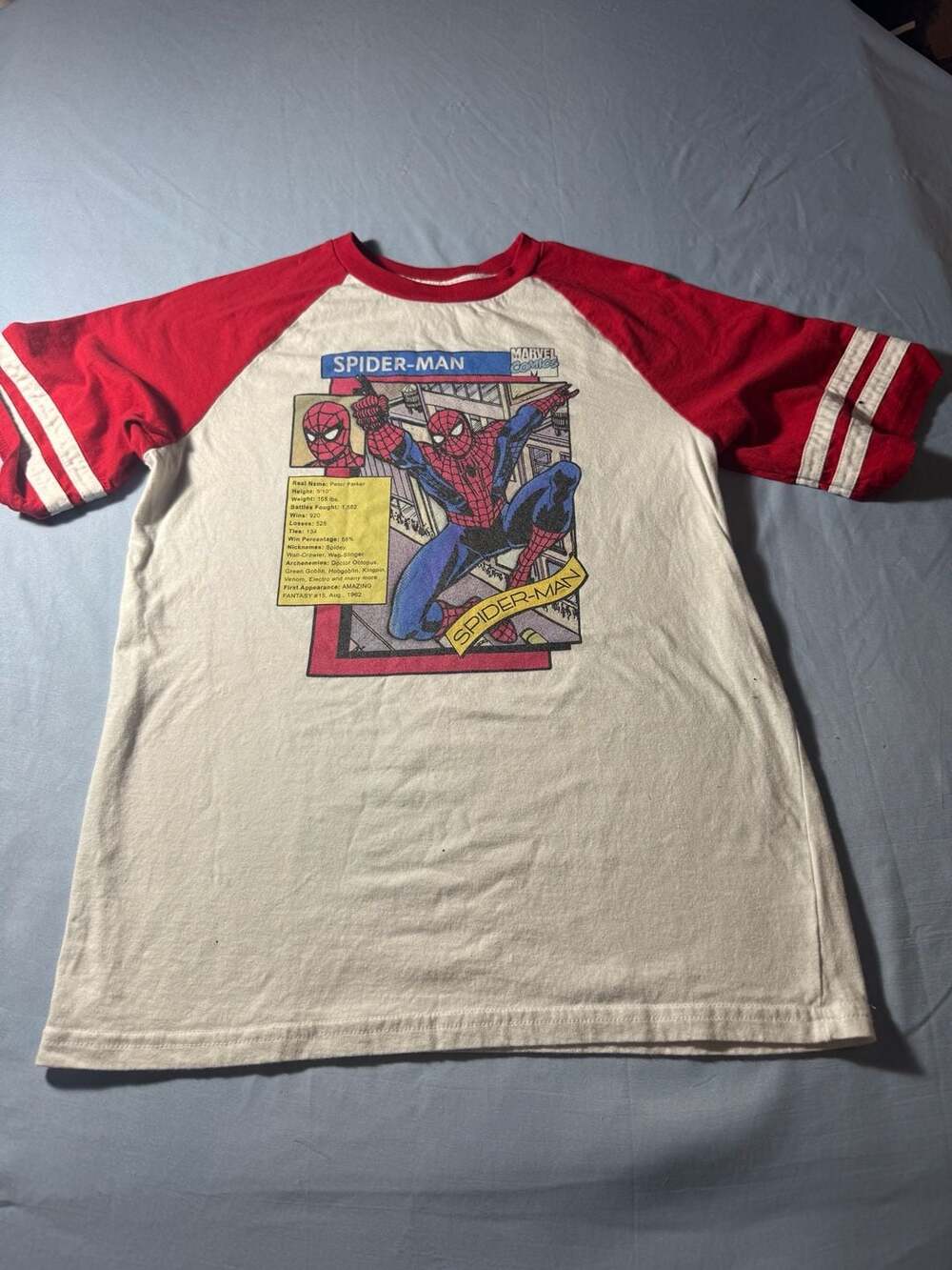 Marvel Comics Spider-Man Comic Graphic Ringer T-Shirt Youth XL